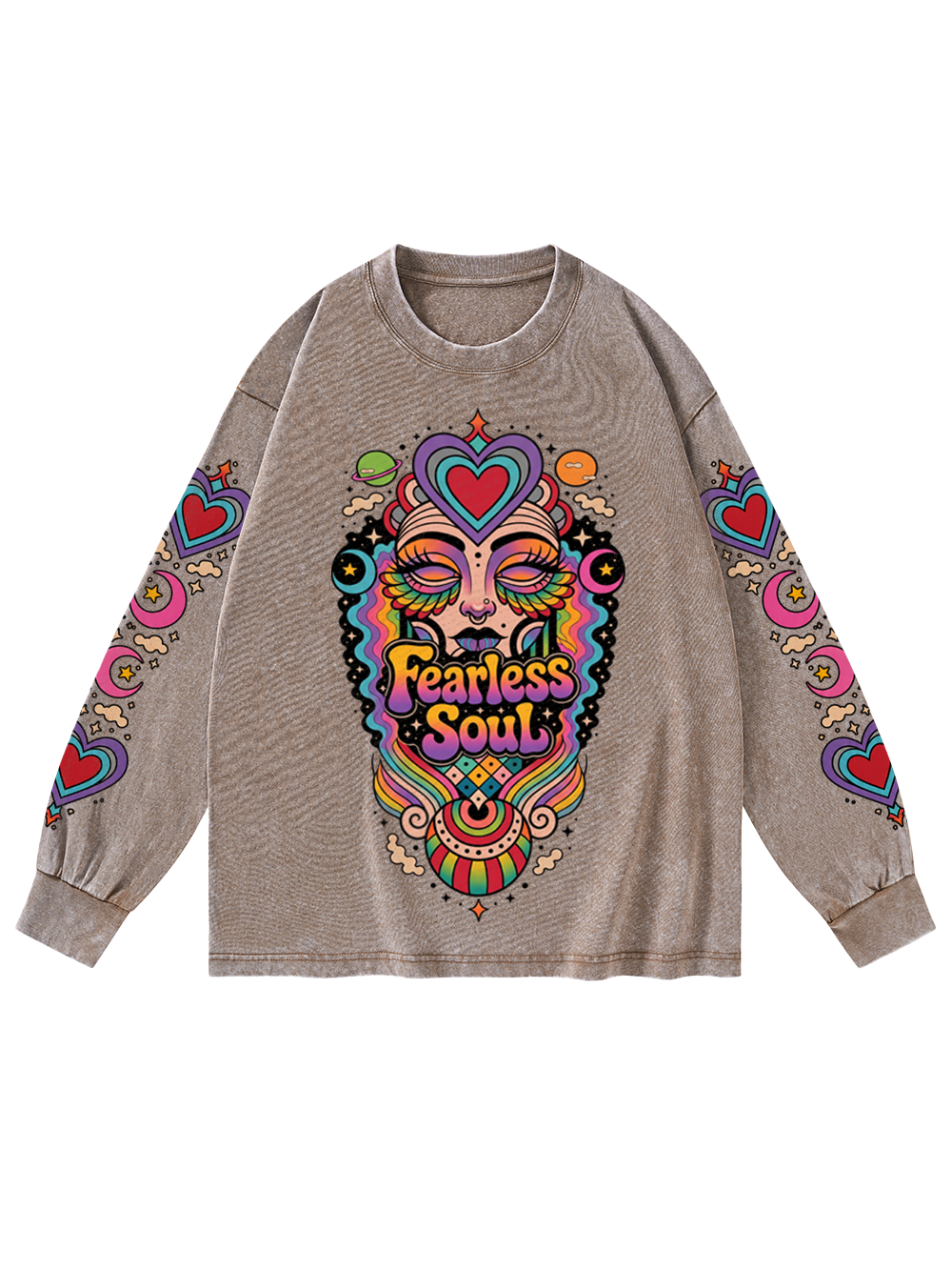 FEARLESS SOUL WASHED LONG-SLEEVE GRAPHIC TSHIRT