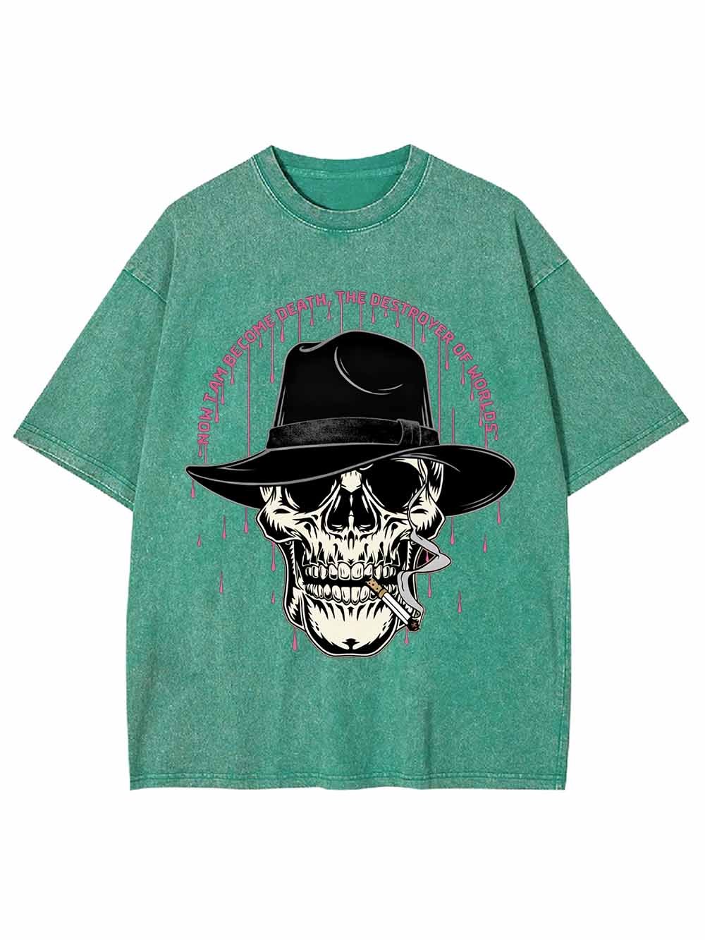 Dark Skull Gentleman Hat Washed Tshirt