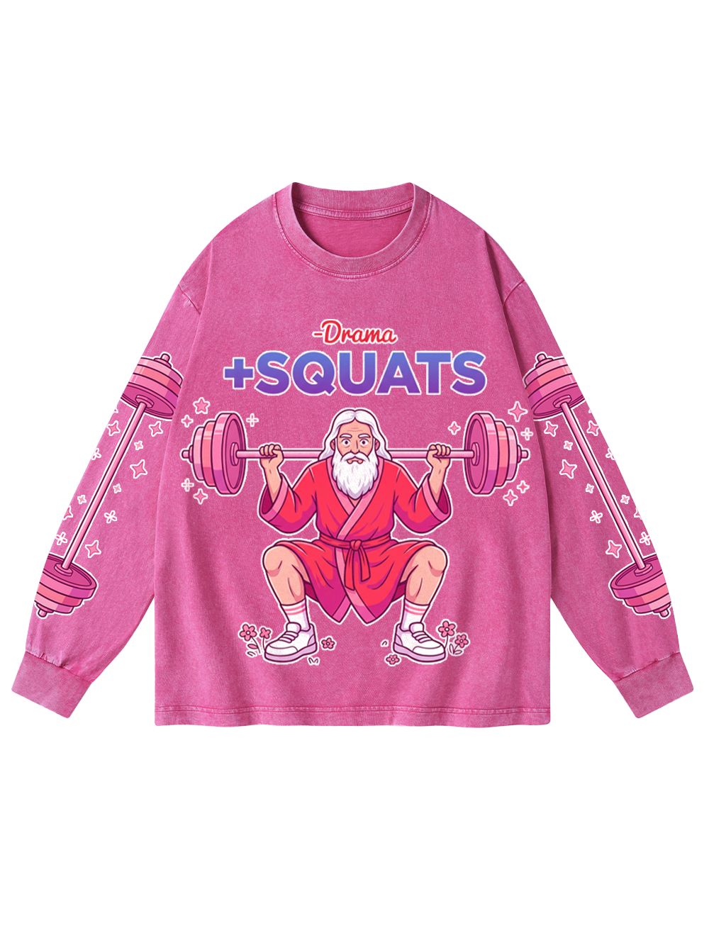 GYM SAGE WASHED LONG-SLEEVE GRAPHIC TSHIRT