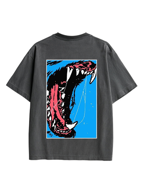 Beast Roar Double Sided Print Washed TShirt