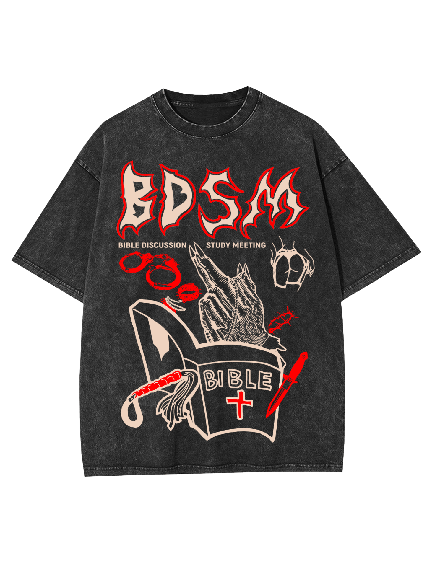 Bdsm Washed Tshirt-ClassyOutlaw Sale