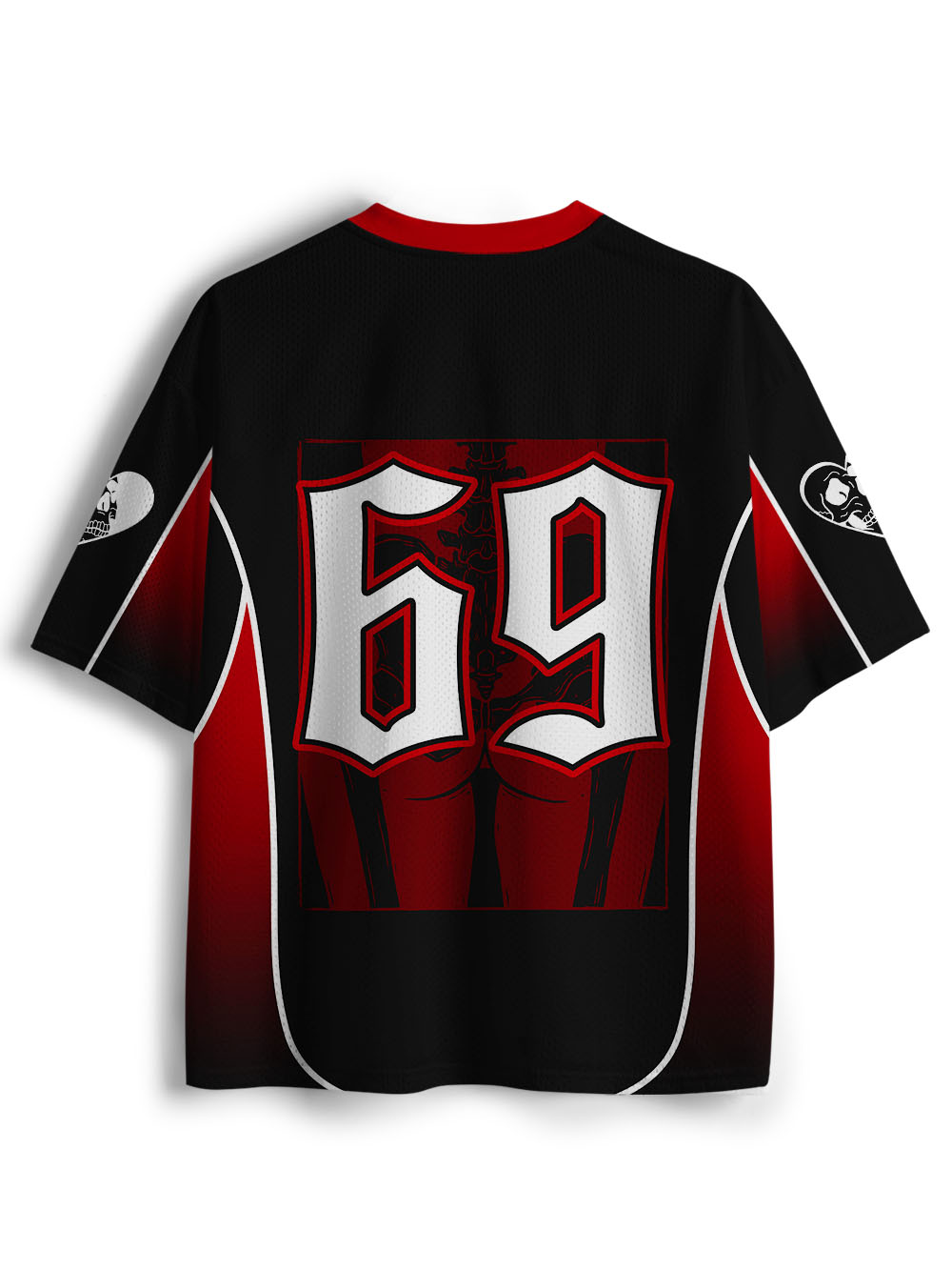 RED ANATOMICAL PELVIS BONE MESH JERSEY