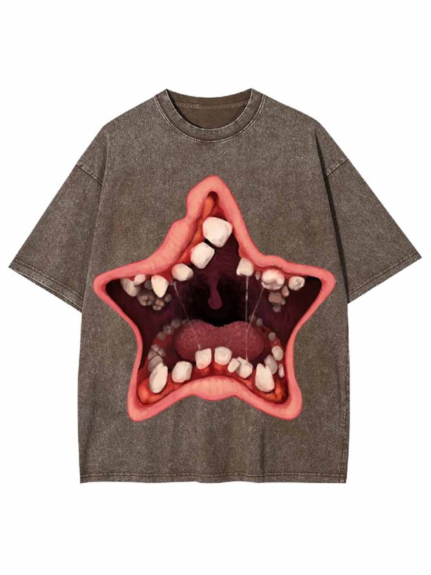 Starfish Mouth with Teeth Washed Tshirt