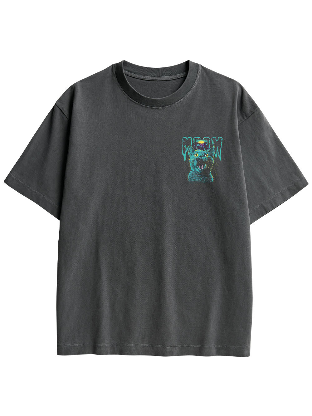 MEOWFO DOUBLE SIDED PRINT WASHED TSHIRT