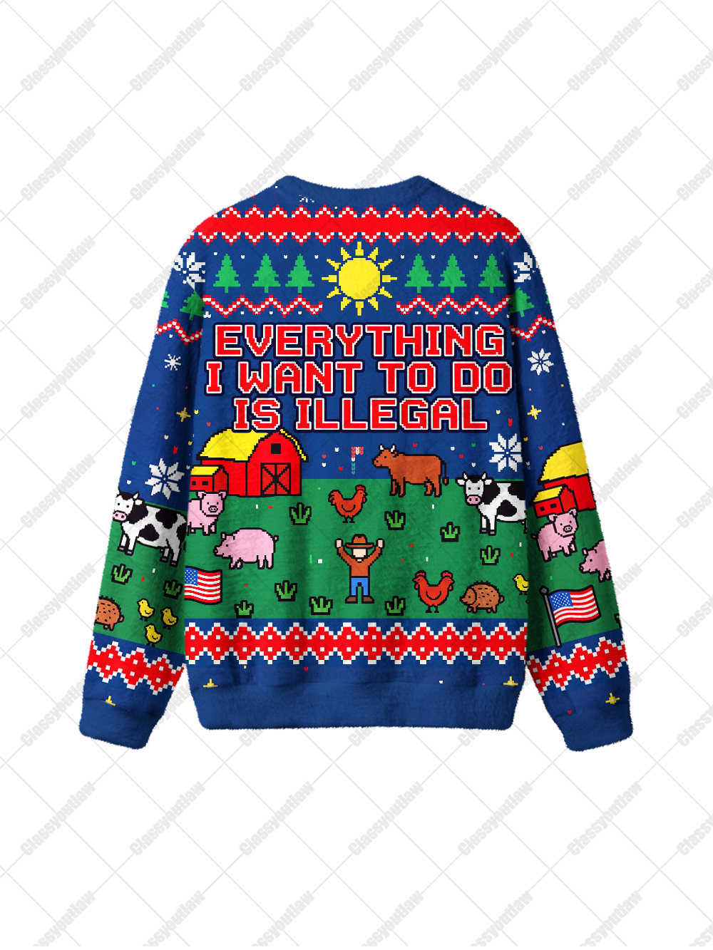 FARM REBEL UGLY CHRISTMAS SWEATSHIRT