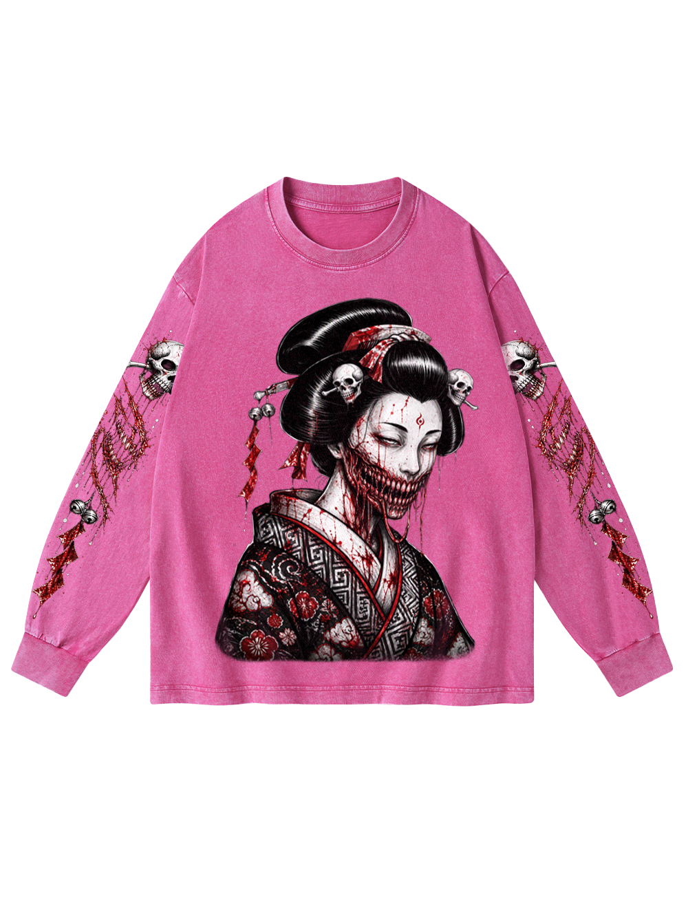 BLOOD MAIDEN WASHED LONG-SLEEVE GRAPHIC TSHIRT