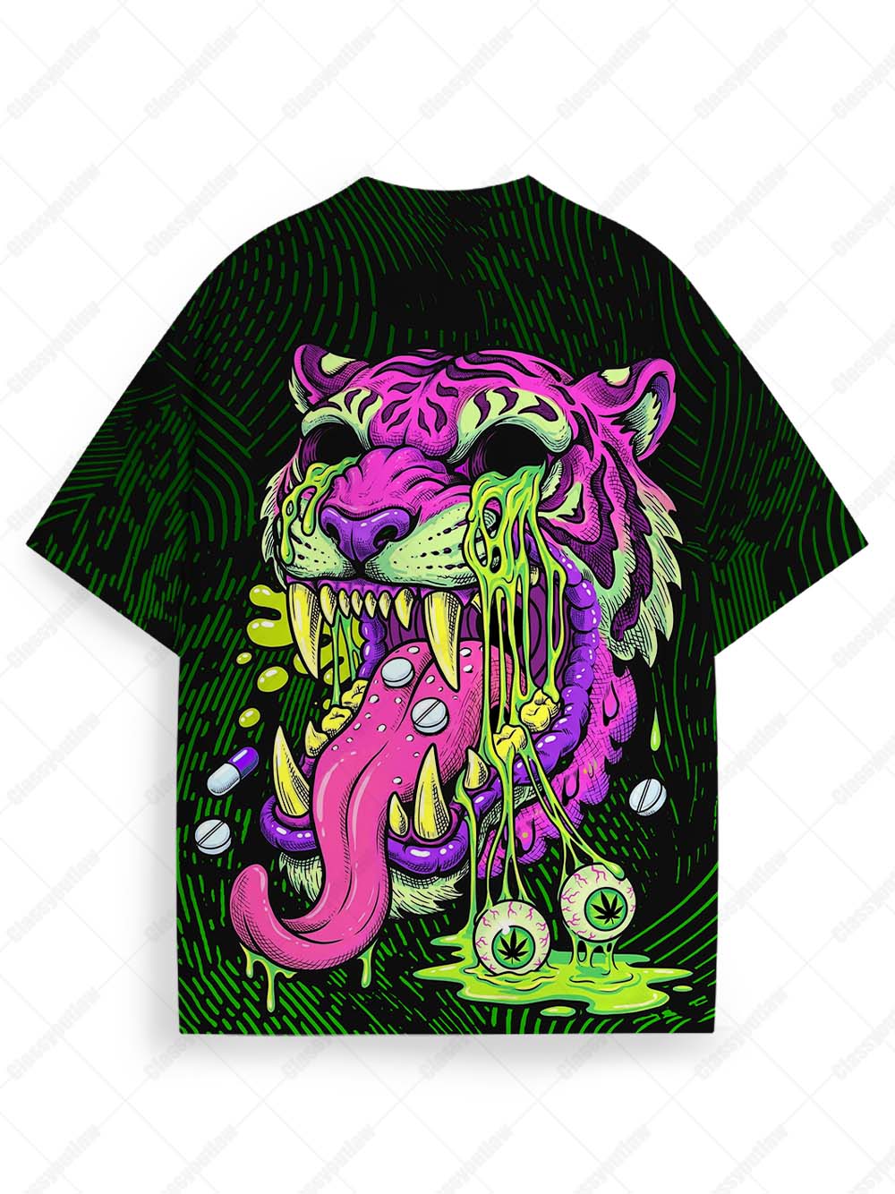 ACID JUNGLE TIGER ECO OVERSIZED GRAPHIC TEES