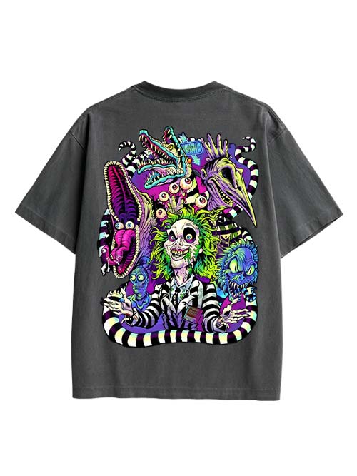 Clown Double Sided Print Washed TShirt