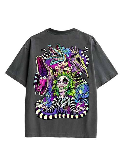 Clown Double Sided Print Washed TShirt