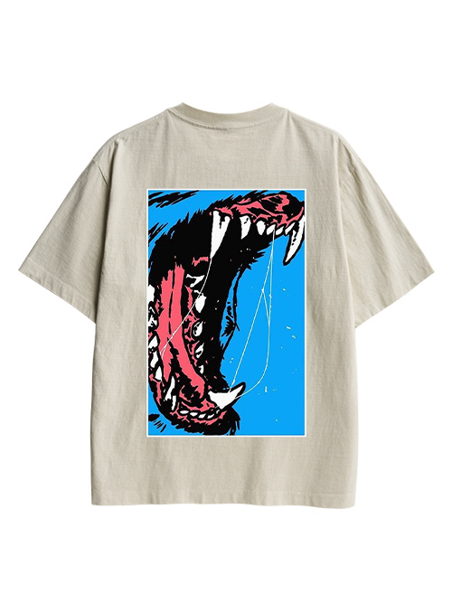 Beast Roar Double Sided Print Washed TShirt