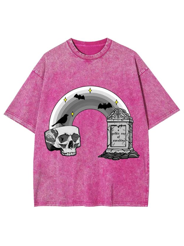 SKULL AND TOMBSTONE MEMO WASHED TSHIRT