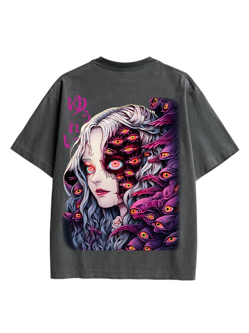 The Allure Of A Thousand Eyes Double Sided Print Washed TShirt