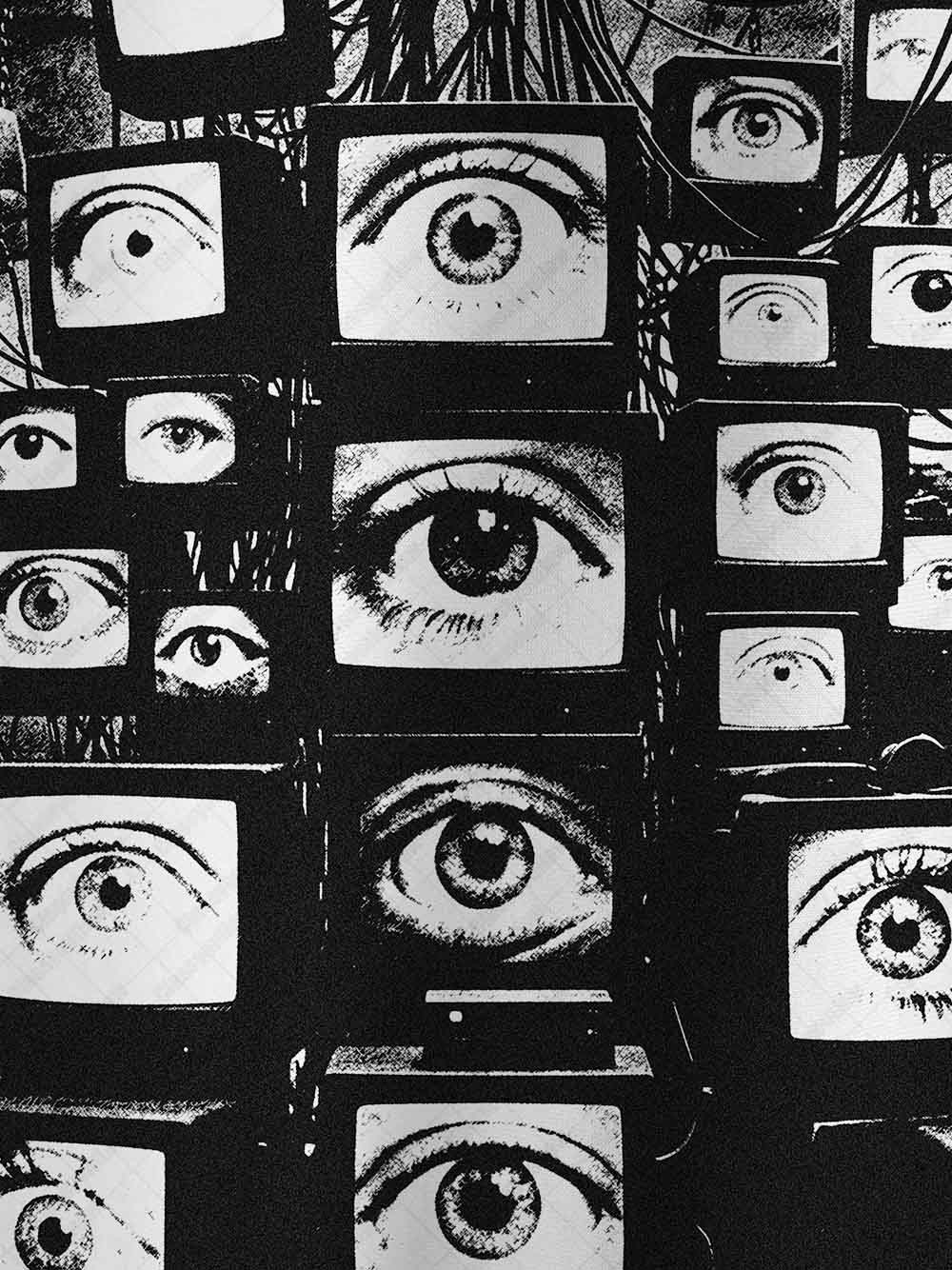 SURVEILLANCE TV EYES ECO OVERSIZED GRAPHIC TEES