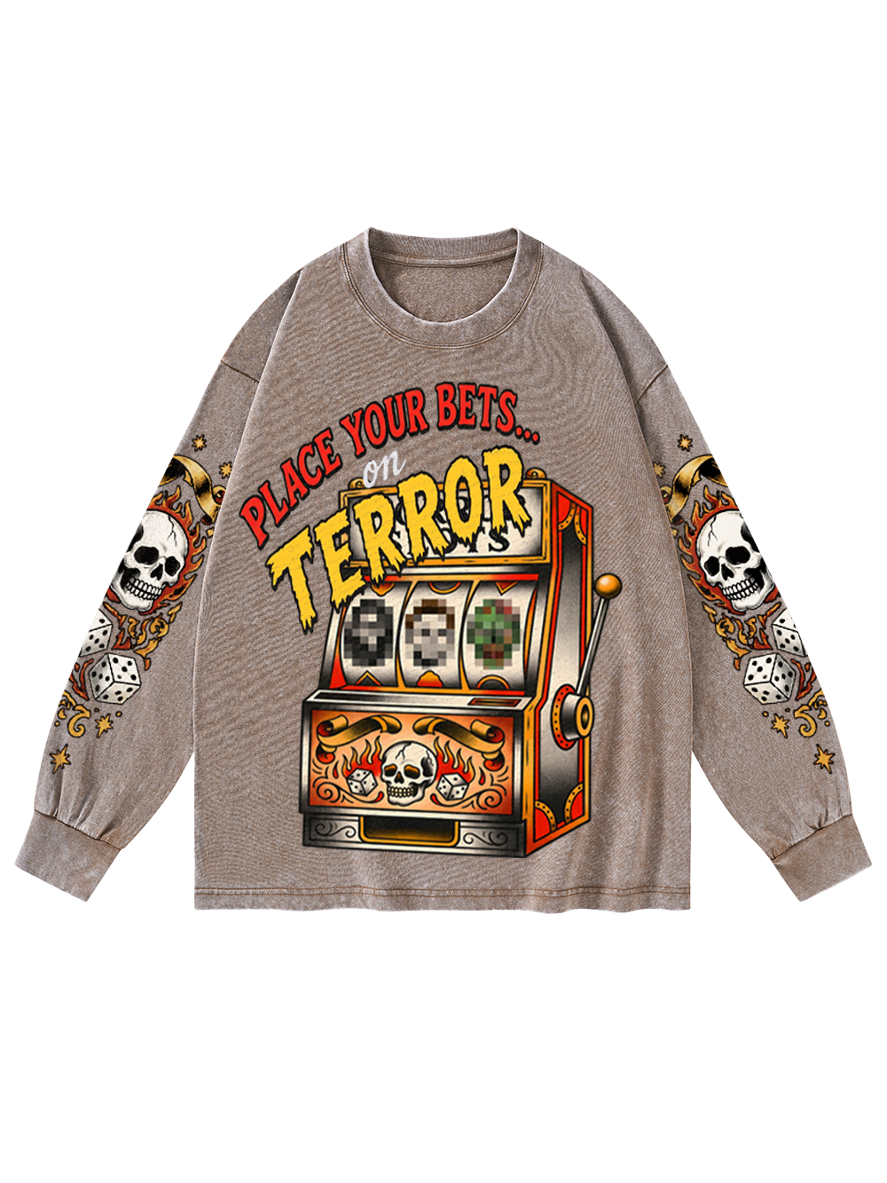 TERROR SLOTS WASHED LONG-SLEEVE GRAPHIC TSHIRT