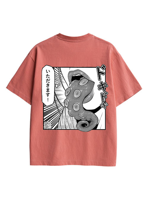 Tentacle Double Sided Print Washed TShirt