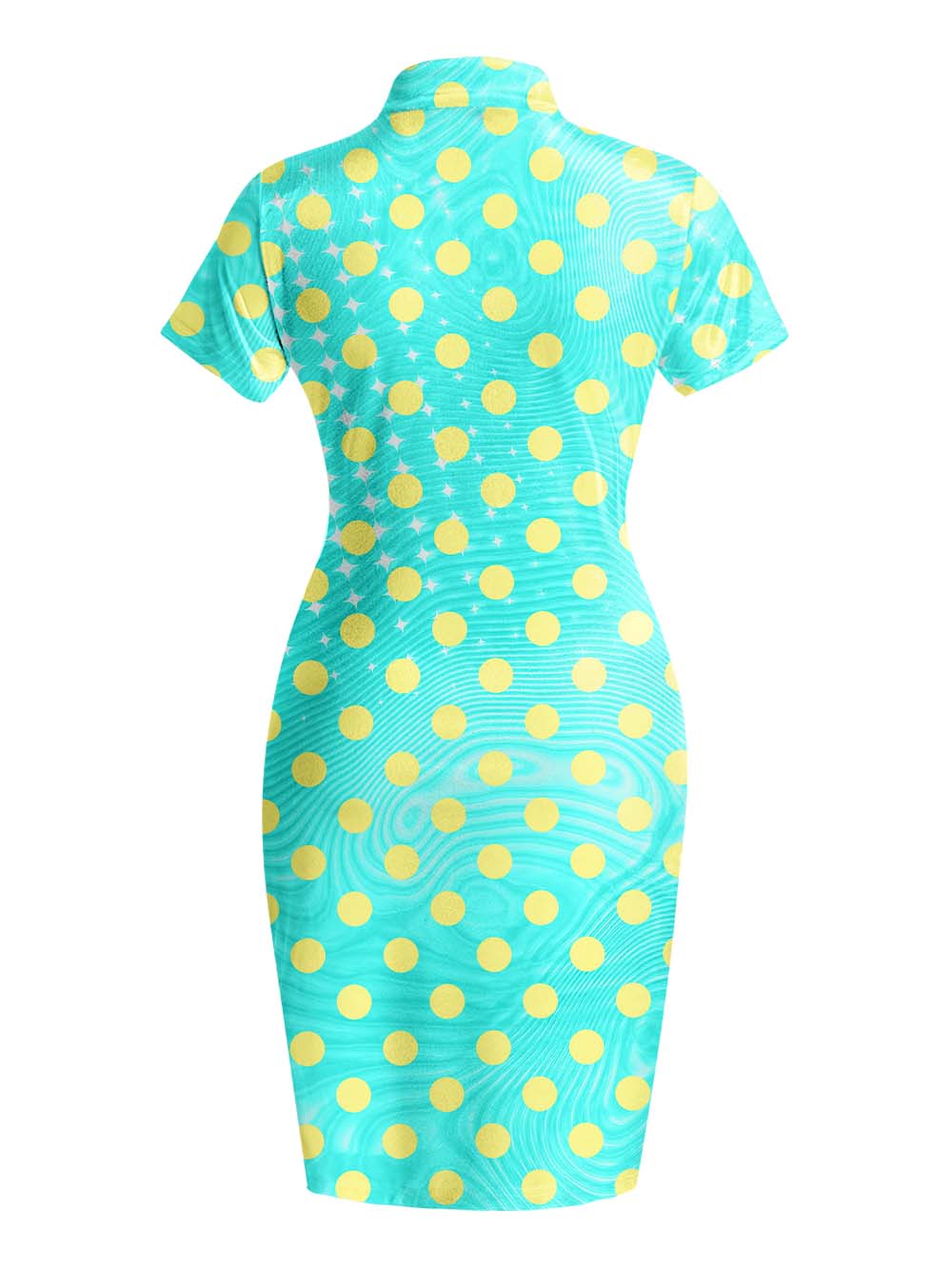 POLKA DOT QIPAO MINI DRESS