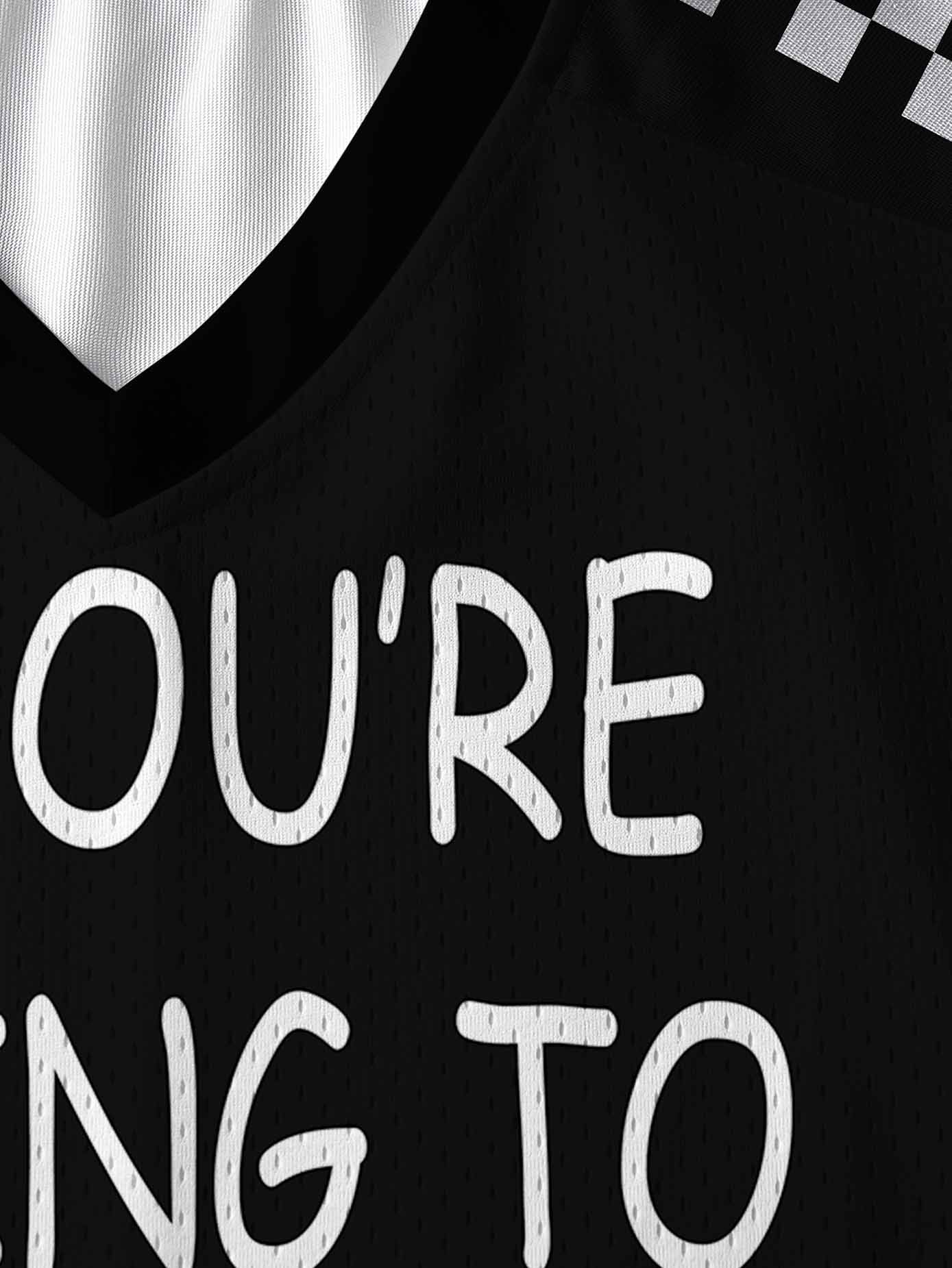 CHECKERED SLOGAN LONG SLEEVE JERSEY