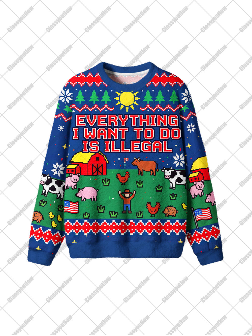 FARM REBEL UGLY CHRISTMAS SWEATSHIRT
