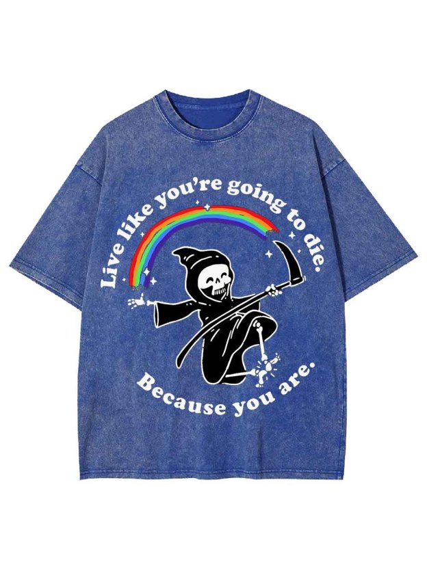 LIVE LIKE YOU ARE GOING TO DIE WASHED TSHIRT