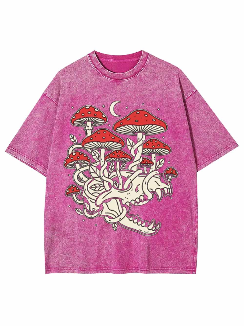Skull And Mushroom Forest Washed Tshirt