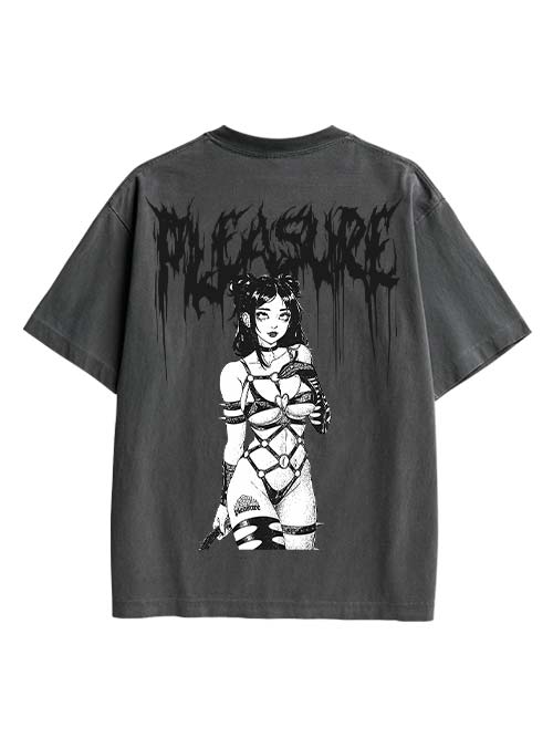 Pleasure Double Sided Print Washed TShirt