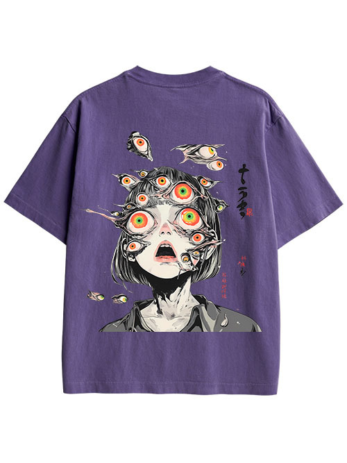 MULTITUDE OF GAZES DOUBLE SIDED PRINT WASHED TSHIRT