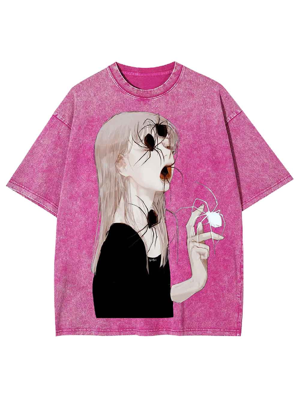 Spider Veiled Girl Washed Tshirt
