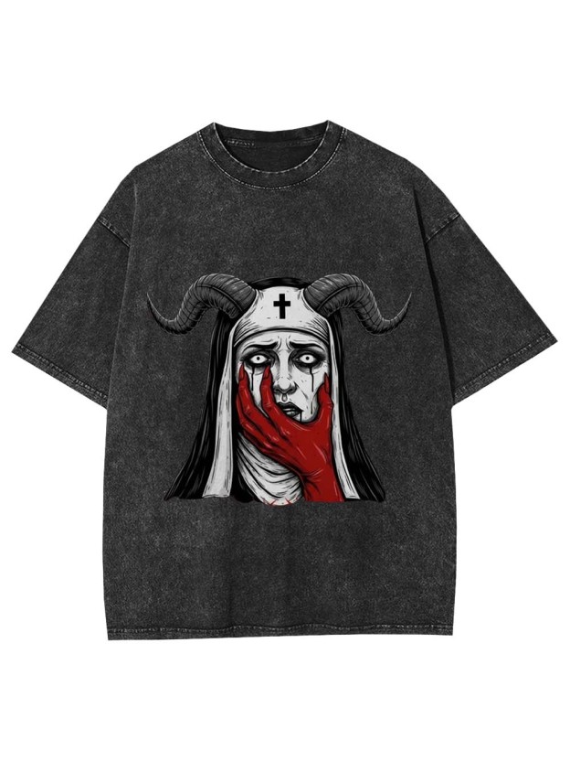 Demon Nun Washed Tshirt