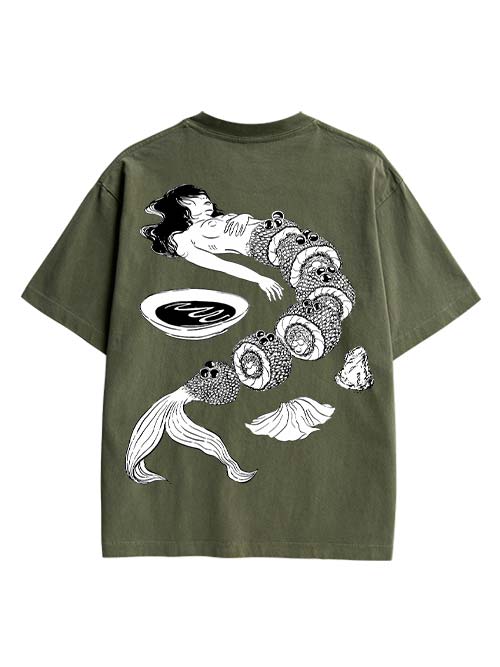 Human Sushi Slices  Double Sided Print Washed TShirt