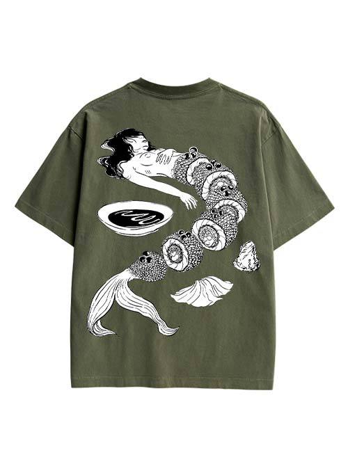 Human Sushi Slices  Double Sided Print Washed TShirt