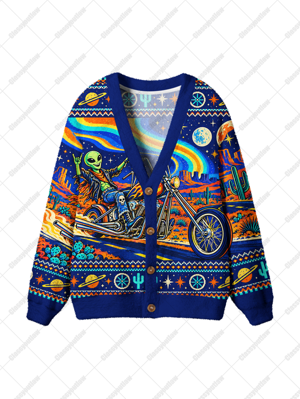 ALIEN BIKER UGLY CARDIGAN SWEATERS