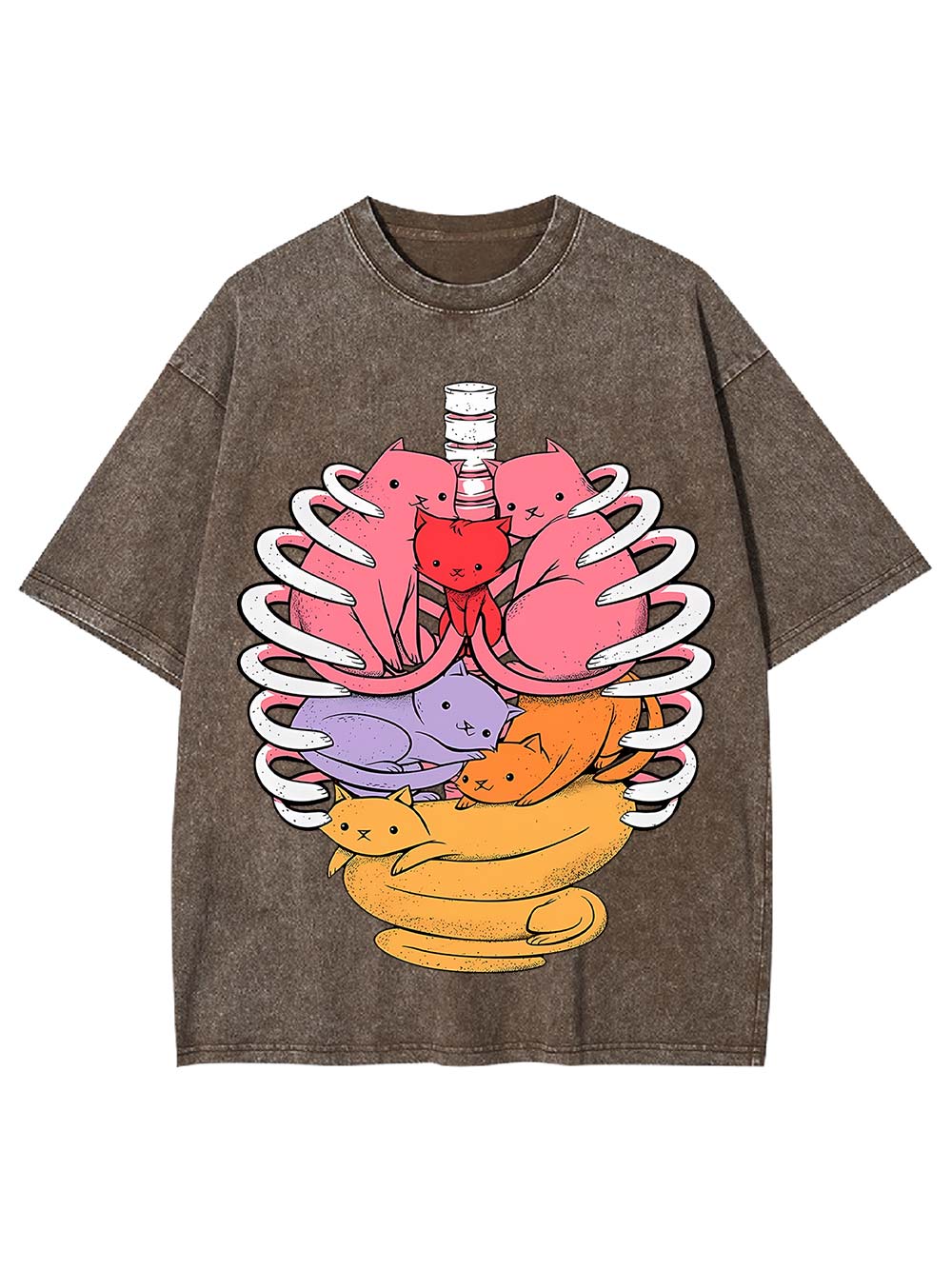 Cats In Rib Cage Washed Tshirt