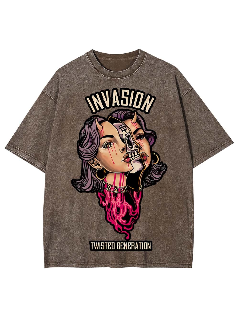 INVASION TWISTED GENERATION WASHED TSHIRT
