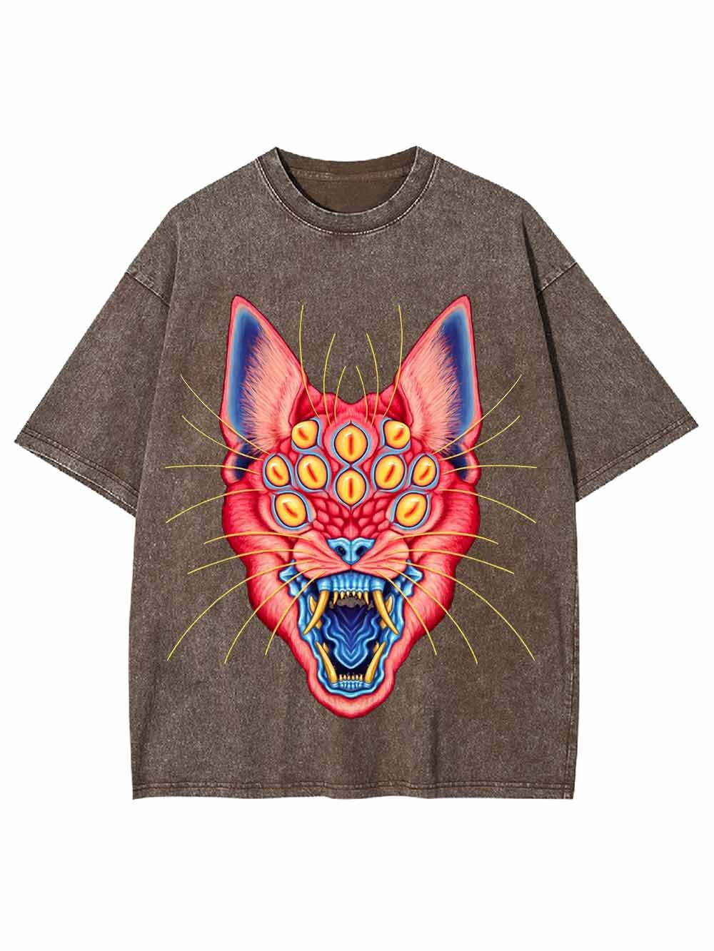 MULTI EYED PANTHER WASHED TSHIRT