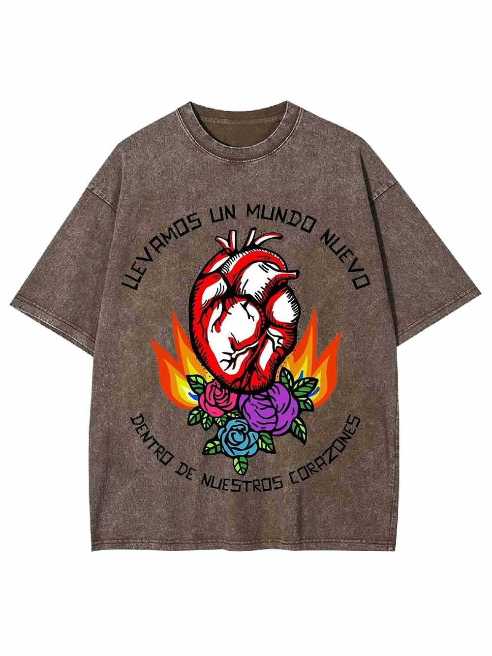 CORAZON FLOR WASHED TSHIRT