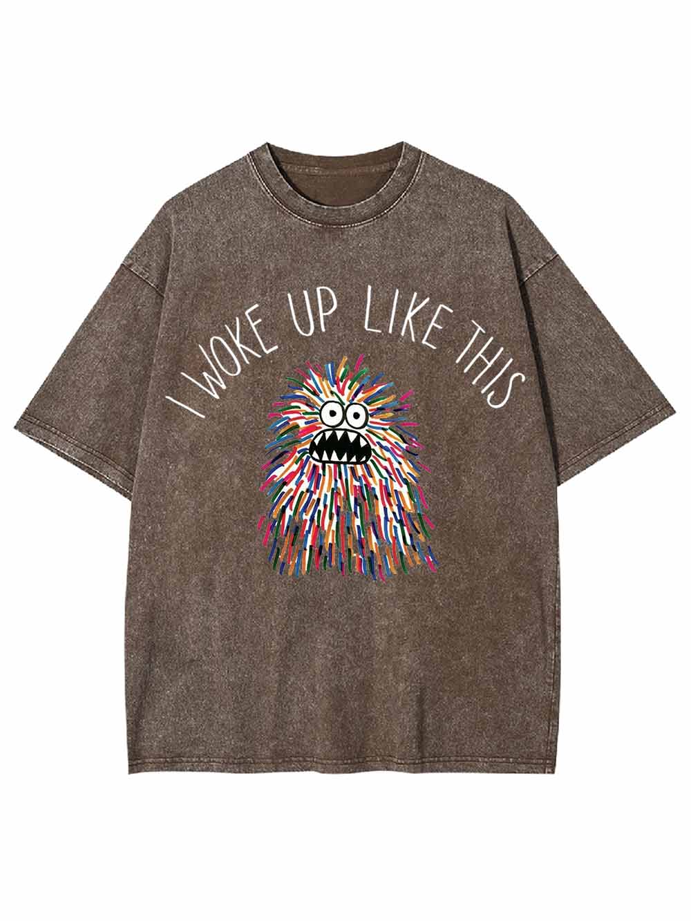 COLORFUL MONSTER WAKE UP WASHED TSHIRT