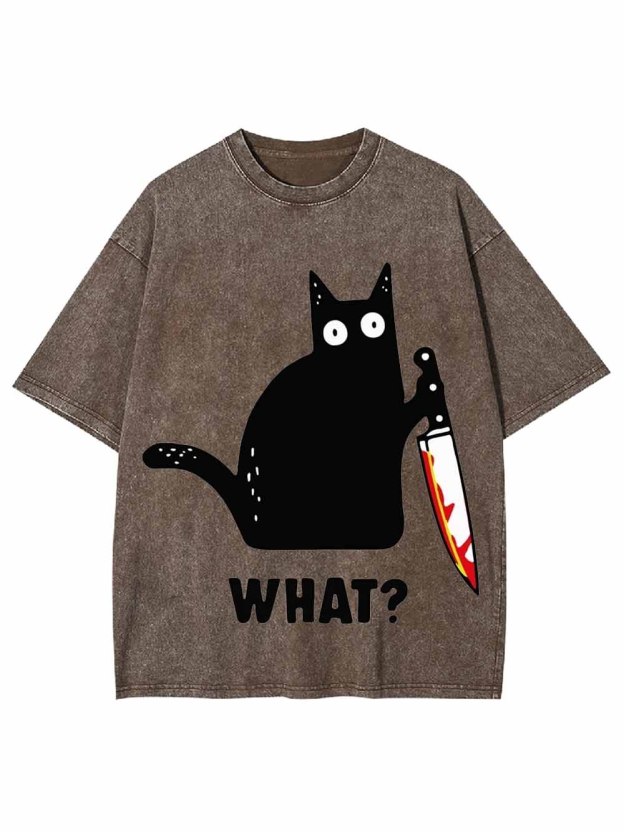 BLACK CAT CONFUSION WASHED TSHIRT