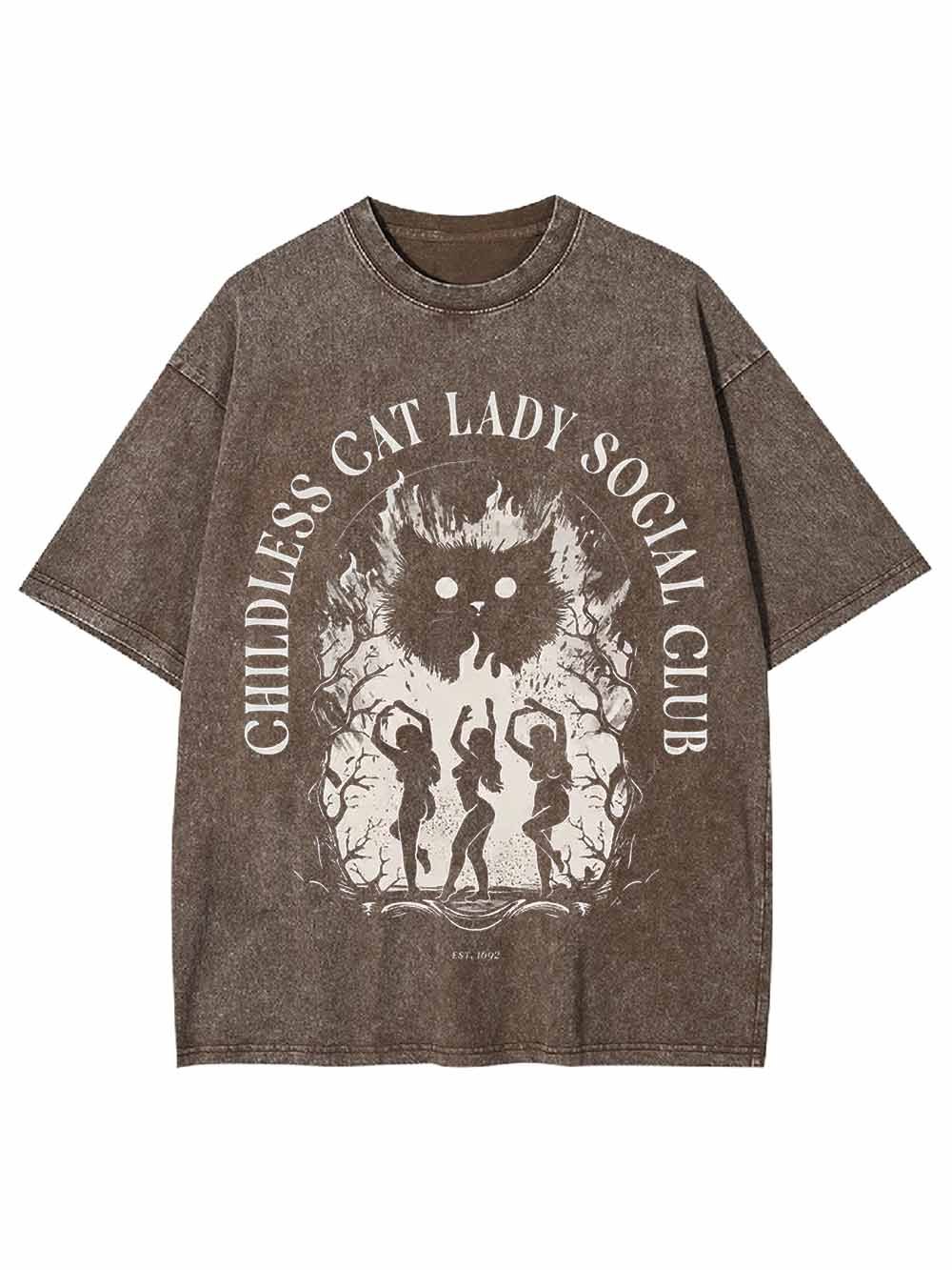 GUILLESS CAT LADY WASHED TSHIRT