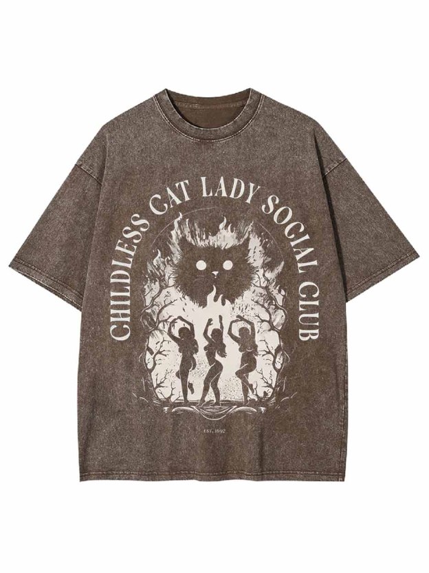 GUILLESS CAT LADY WASHED TSHIRT