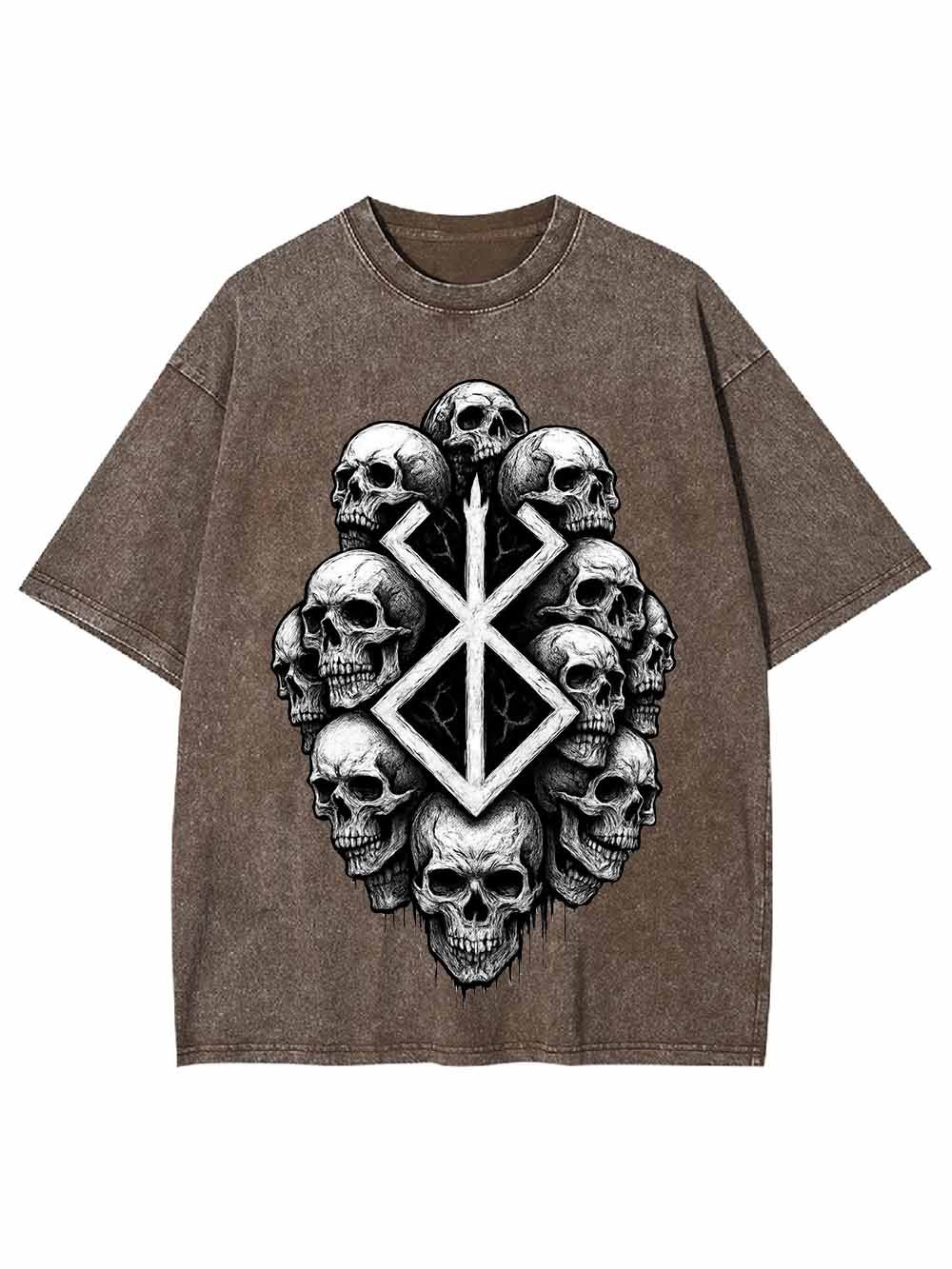 SKULL EMBLEM WASHED TSHIRT