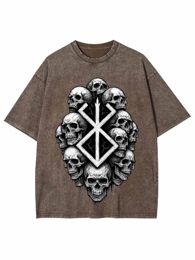 SKULL EMBLEM WASHED TSHIRT