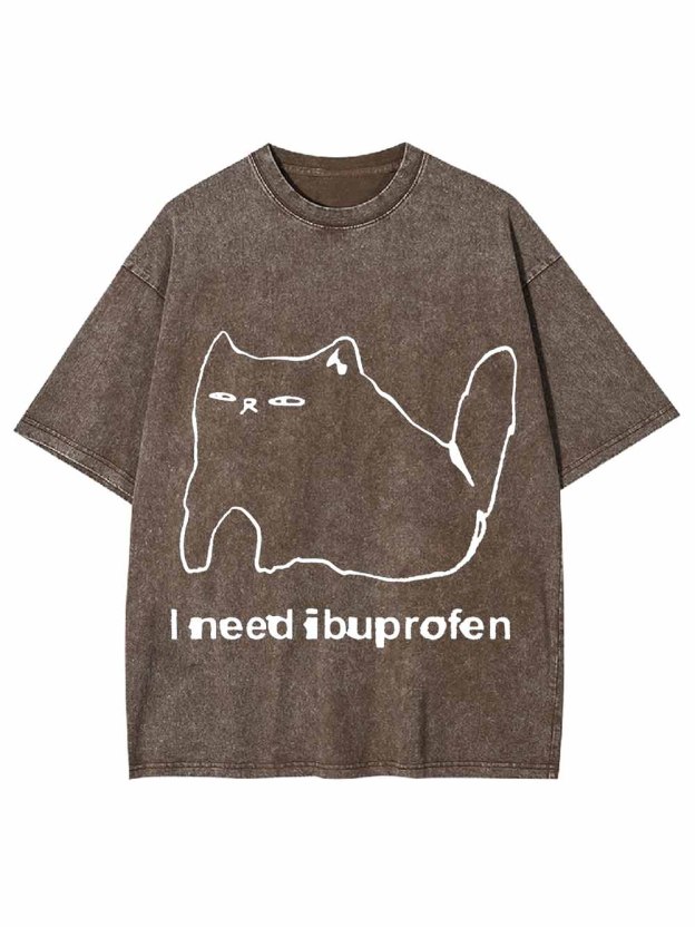 IBUPROFEN CAT WASHED TSHIRT