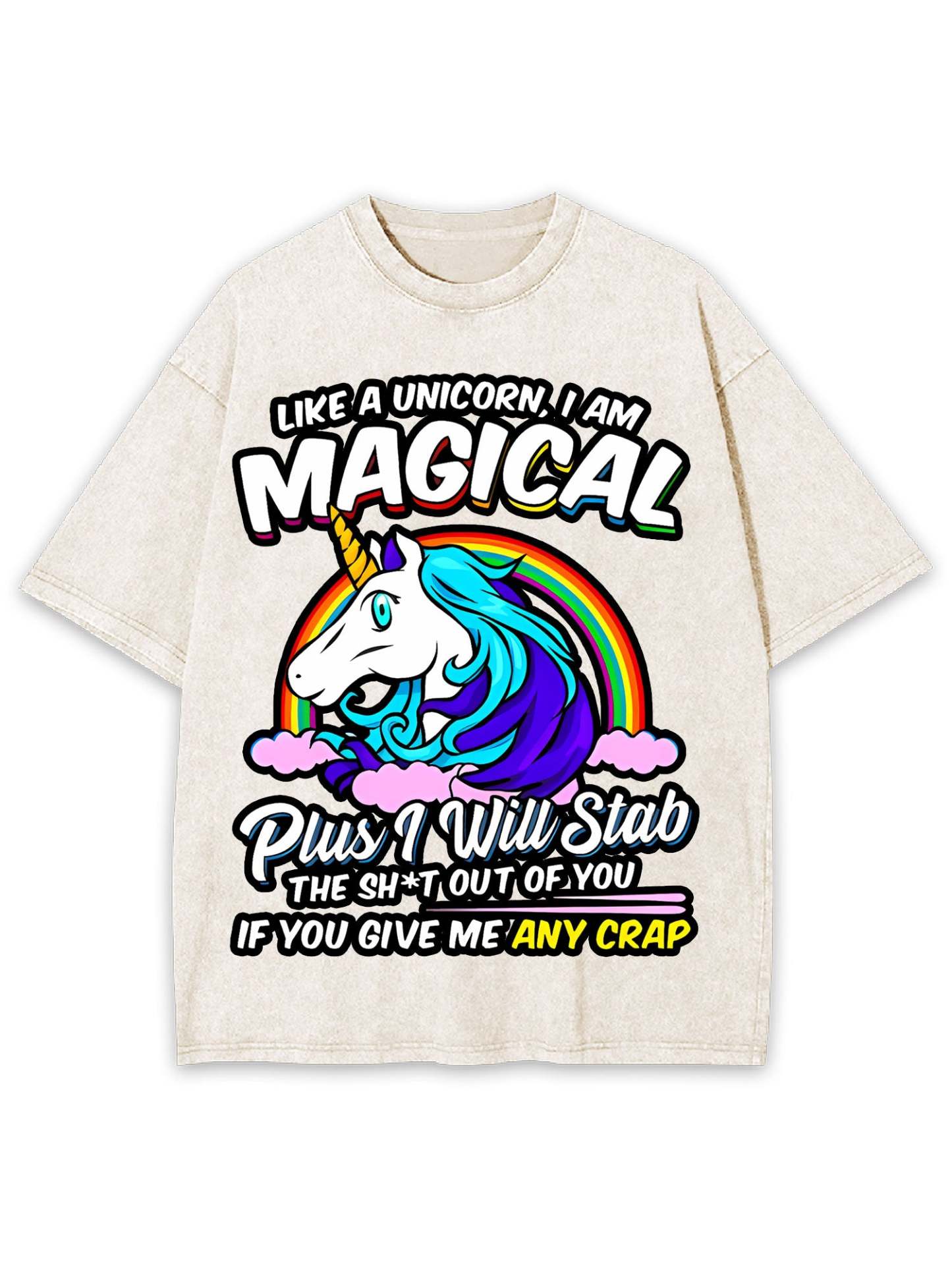 Like A Unicorn, I Am Magical Washed Tshirt-ClassyOutlaw Sale