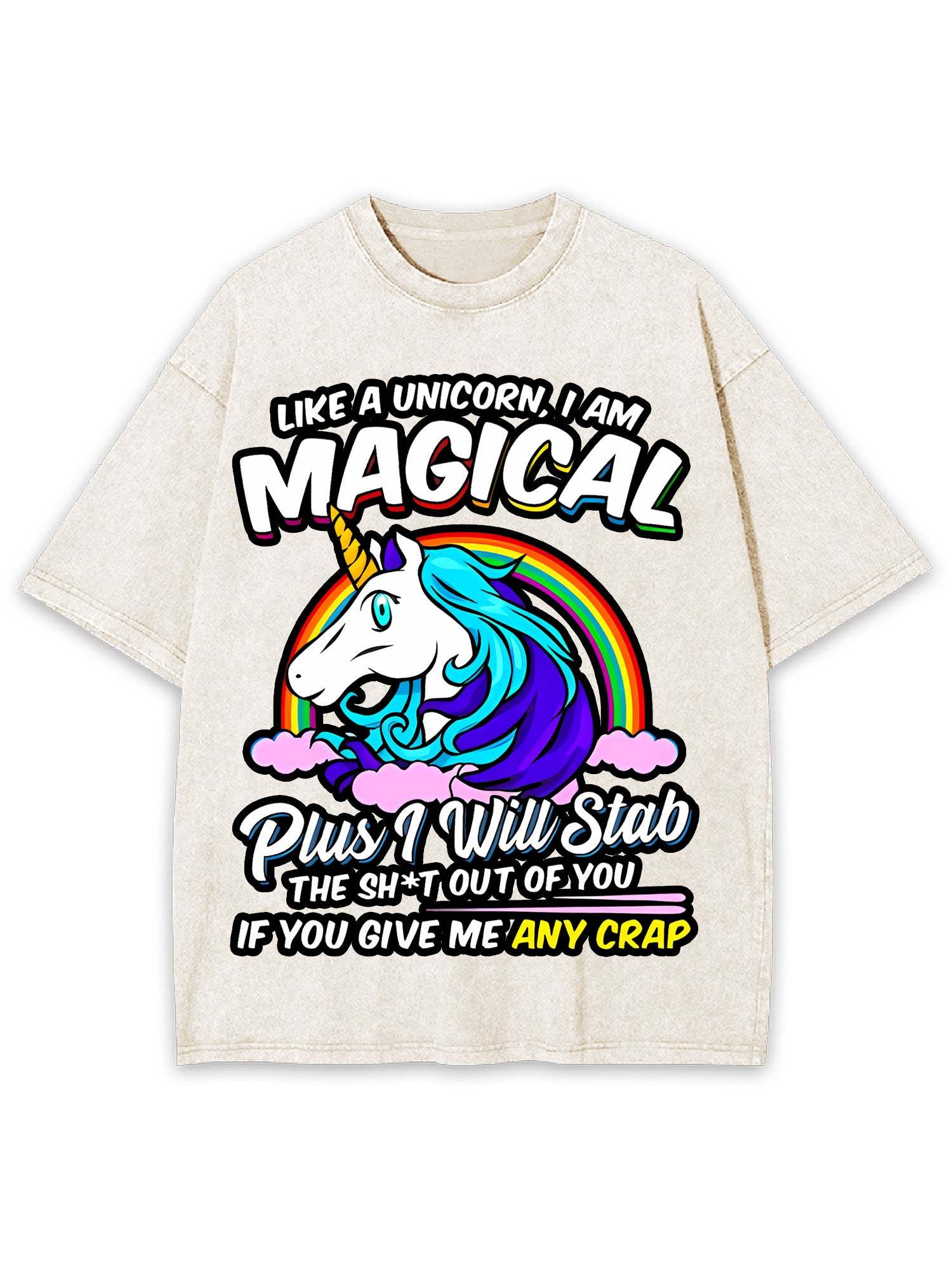 Like A Unicorn, I Am Magical Washed Tshirt-ClassyOutlaw Sale