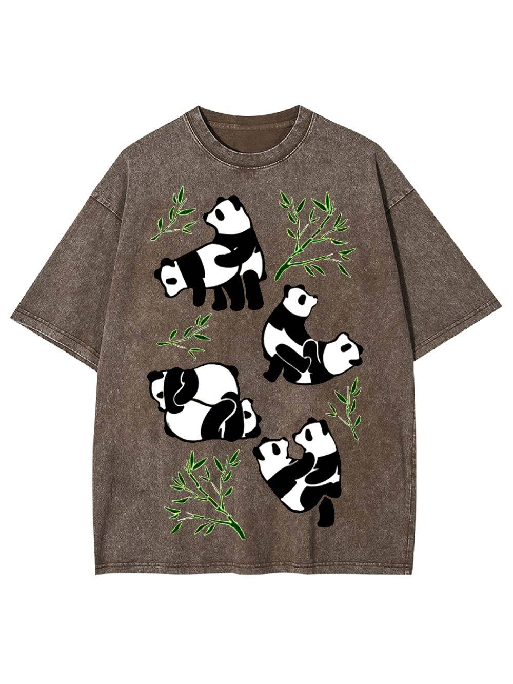 Playful Pandas and Bamboo Washed Tshirt