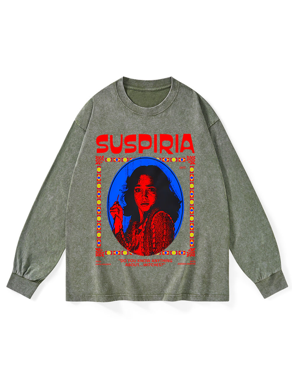 Suspiria Washed Long-Sleeve Tshirt-ClassyOutlaw Sale