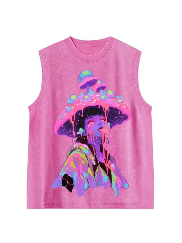 Mushroom Dreamscape Washed Tank Top