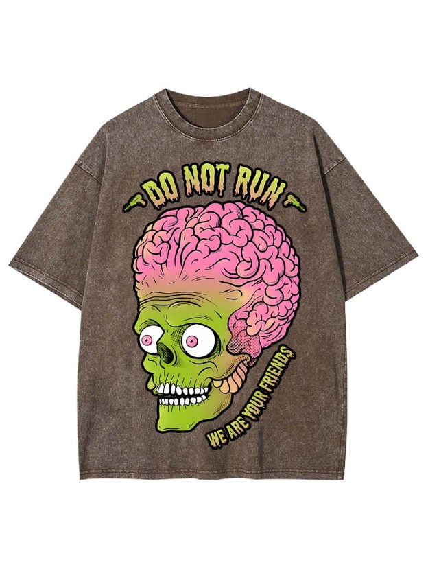 DO NOT RUN WE ARE YOUR FRIENDS WASHED TSHIRT
