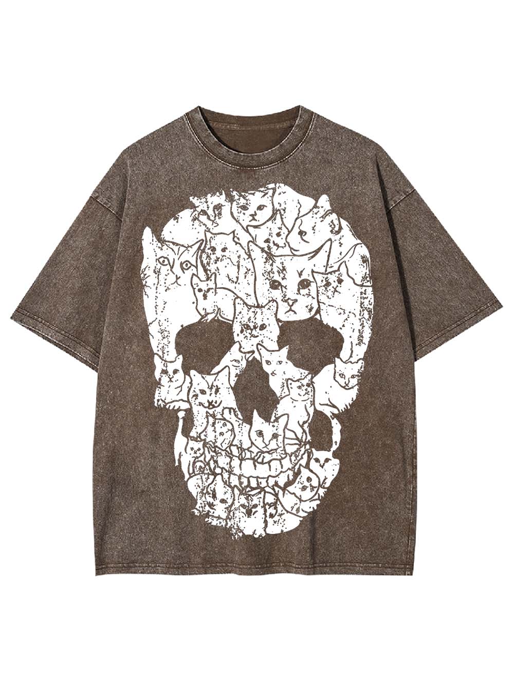 Cats Of The Skull Washed Tshirt