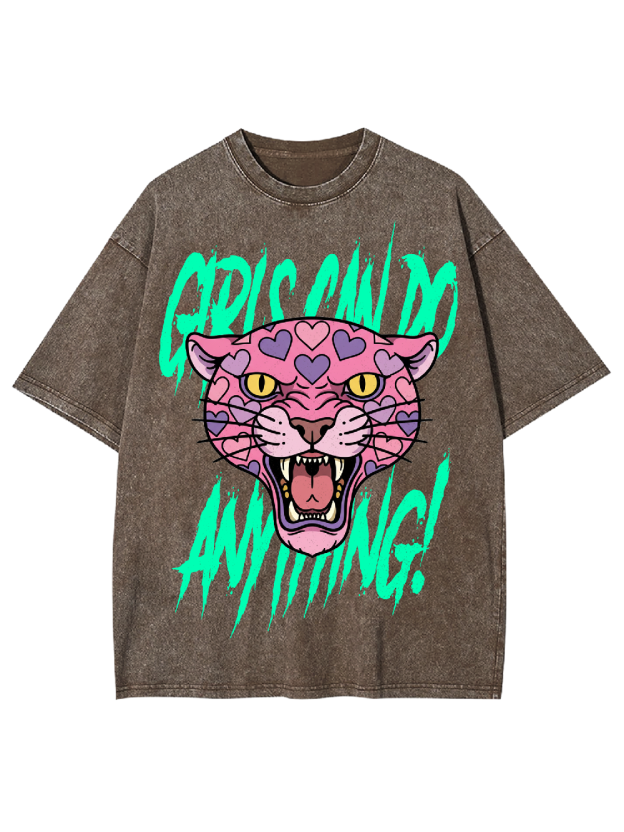 Girls can do anything Washed Tshirt